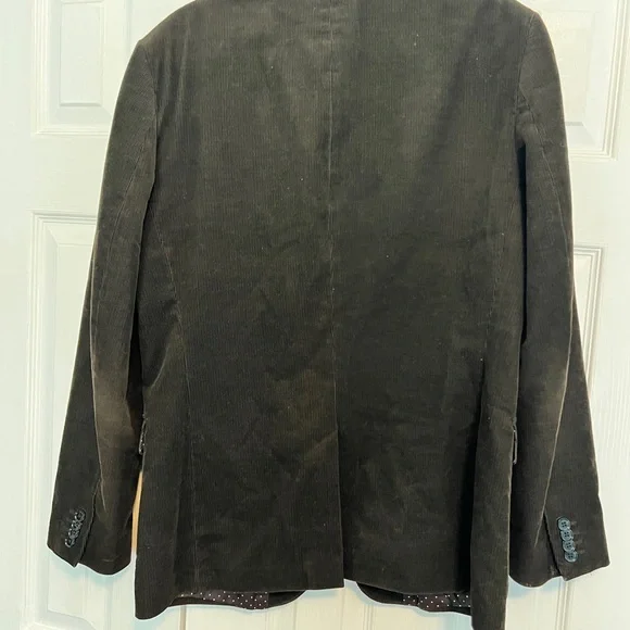 Express Men's Deep Brown Fitted Corduroy Blazer Jacket - Picture 6 of 10